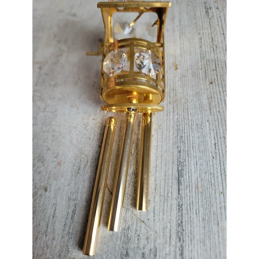 Unique vintage golden well metal mini wind chime ornament Xmas home decor